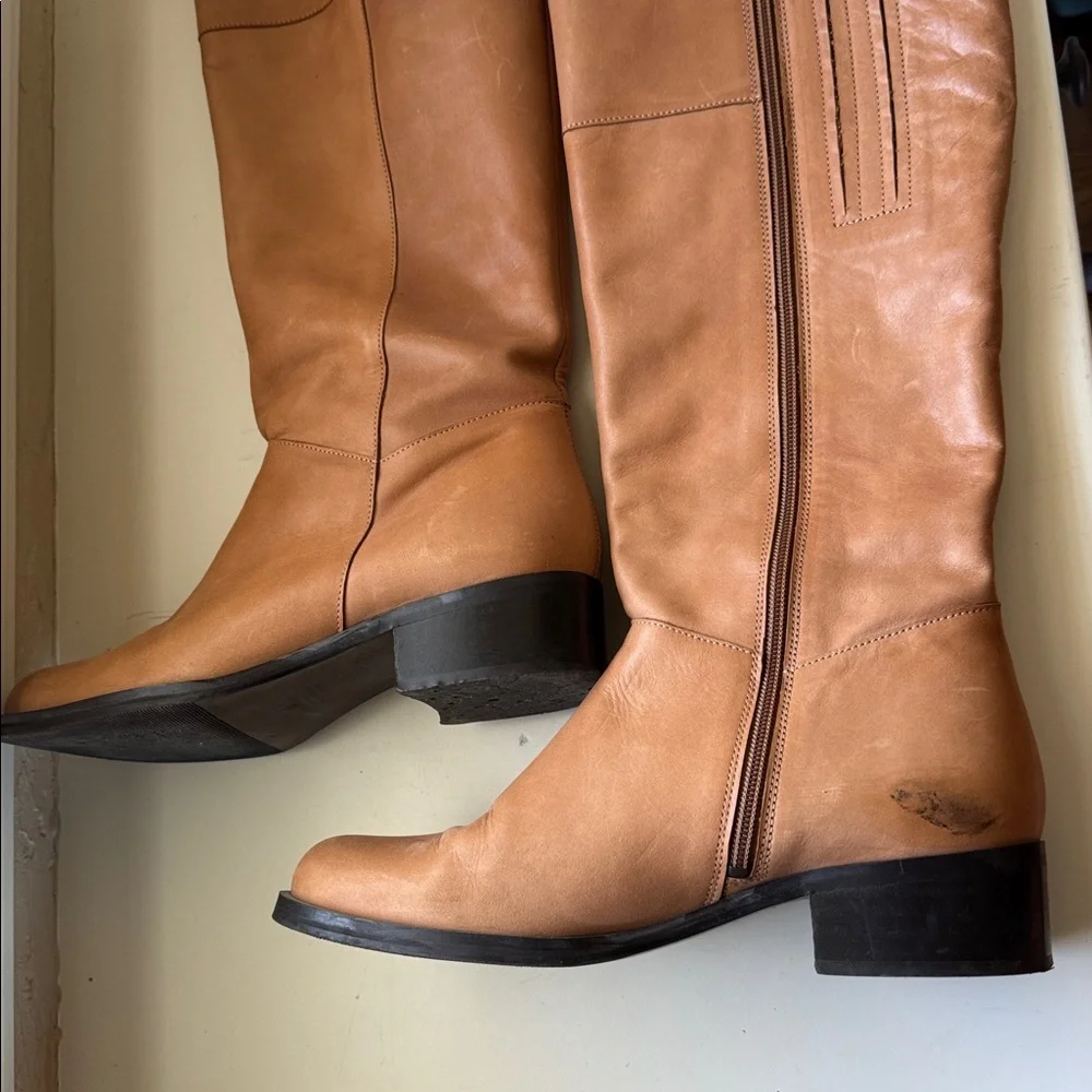 Duo Tan Leather Knee-High Boots